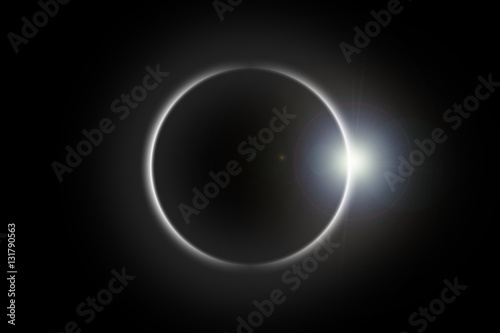 Space Background with Solar Eclipse