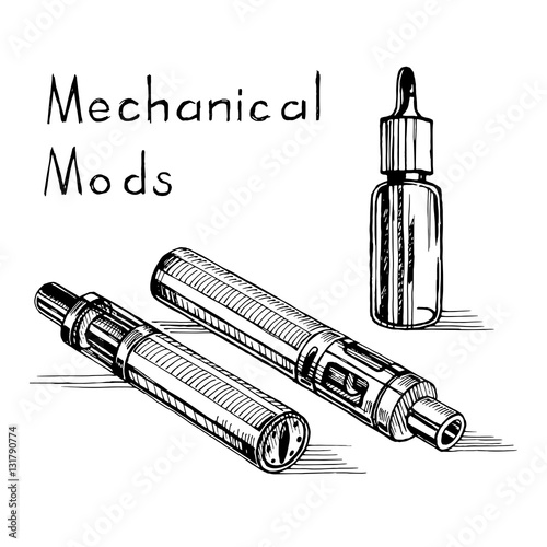 Vector sketch of the electronic cigarette.