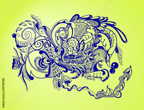 Bright seamless pattern blue flowers fancy image.