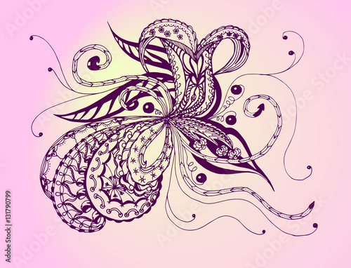 Bright seamless pattern pink flowers fancy image.