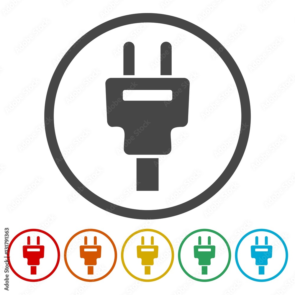 Plug socket and cord, Wire, socket and electric plug Plug socket and cord, Wire, socket and electric plug