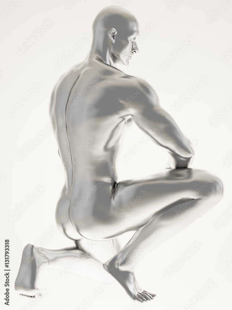 Obraz premium Silver man body