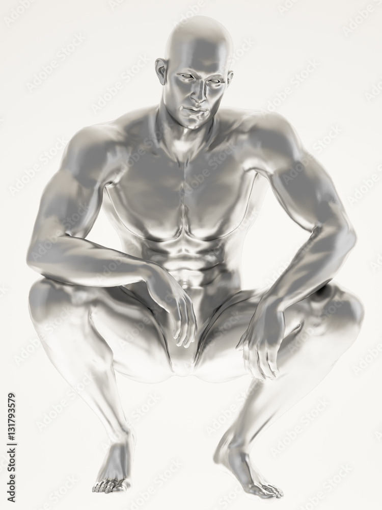 Fototapeta premium Silver man body