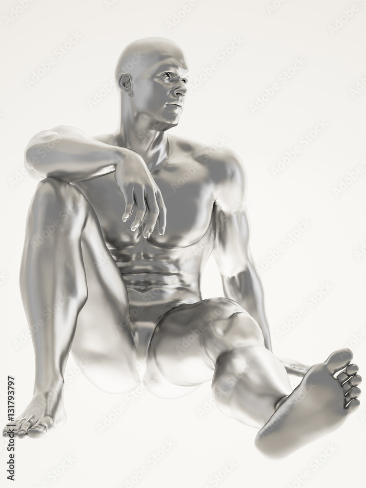 Obraz premium Silver man body