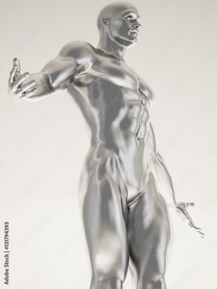 Fototapeta premium Silver man body