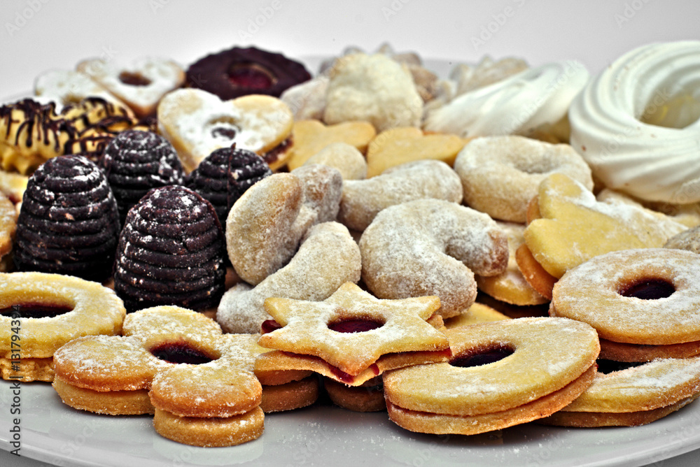 Homemade different Christmas cookies