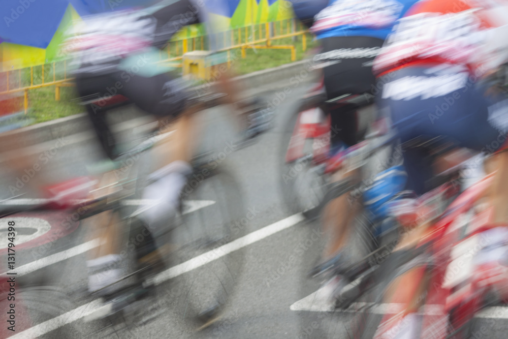 Racing Cyclists, Motion Blur