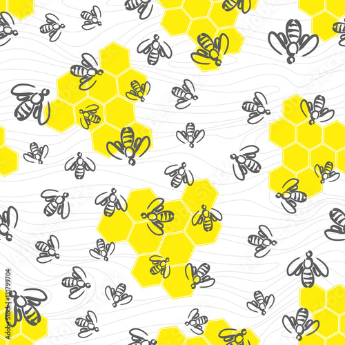 seamless bee pattern