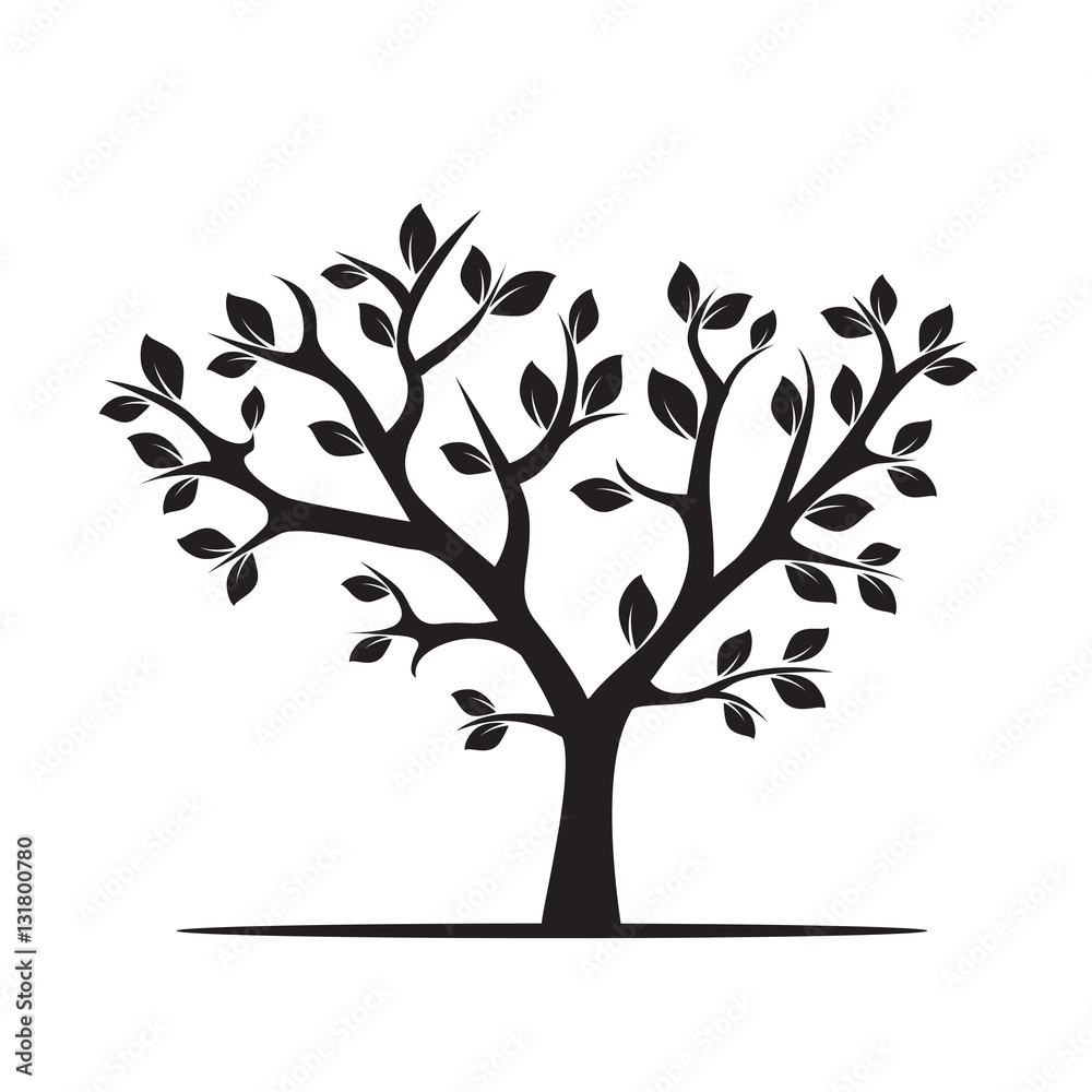 Fototapeta premium Black Tree. Vector Illustration
