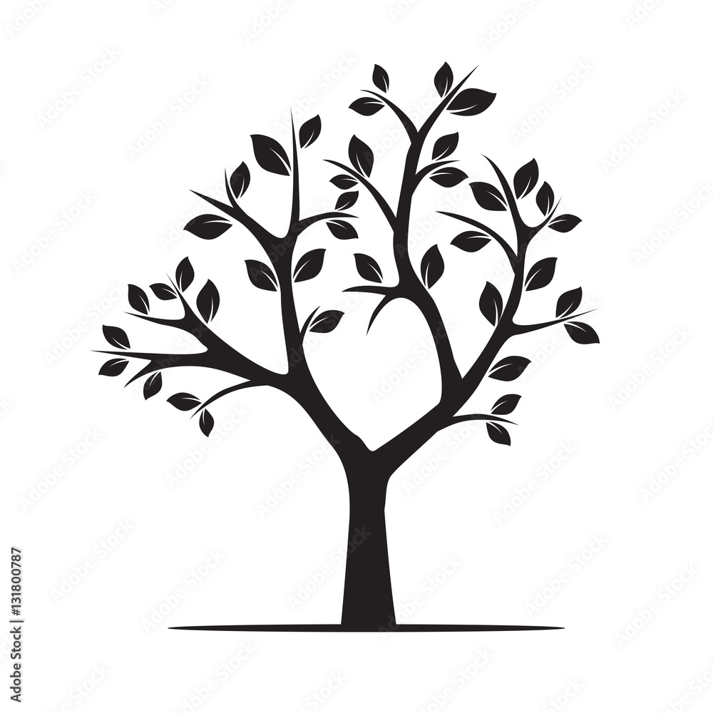 Obraz premium Black Tree. Vector Illustration