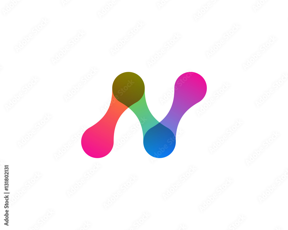 Initial Letter N Colorful Chain Logo Design Element Initial Letter N Colorful Chain Logo Design Element