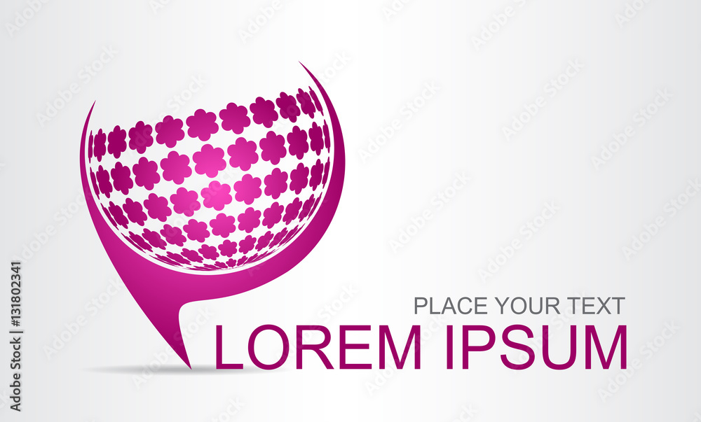 Logo stylized spherical surface with abstract shapes Logo stylized spherical surface with abstract shapes