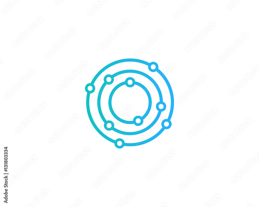 Initial Letter O Dot Orbit Logo Design Element - obrazy, fototapety, plakaty 