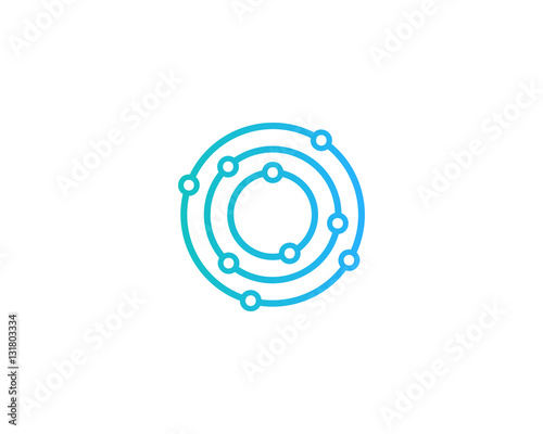 Initial Letter O Dot Orbit Logo Design Element