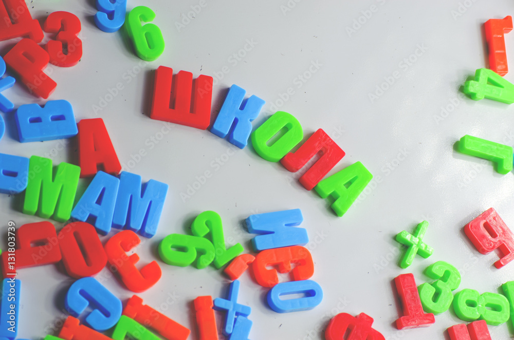 Obraz premium letters and numbers on a white background