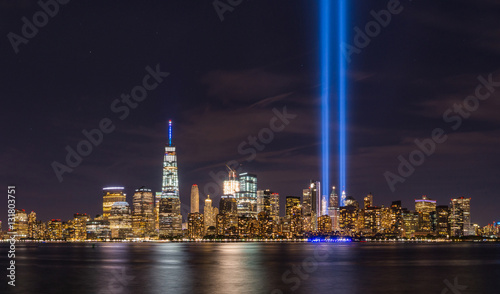 September 11th Lights from Liberty State Park 