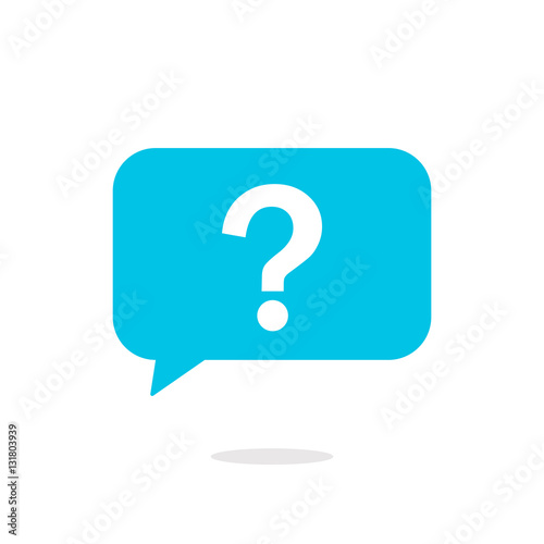 Question mark on rectangle bubble icon