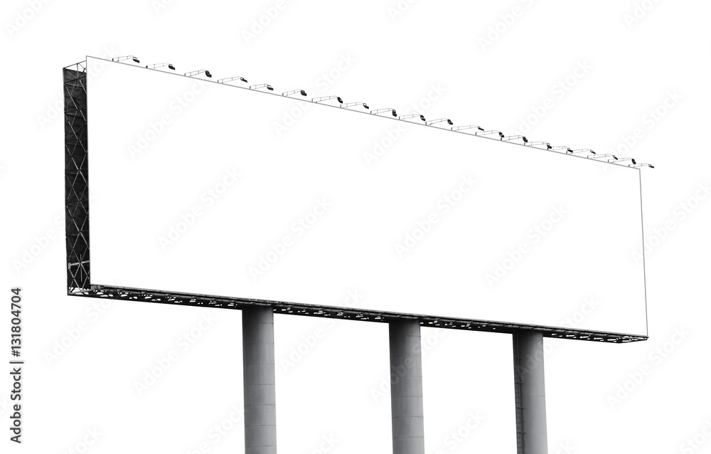 Obraz premium Blank billboard isolated on white background