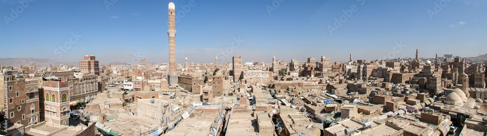 The decorated houses of old Sana on Yemen