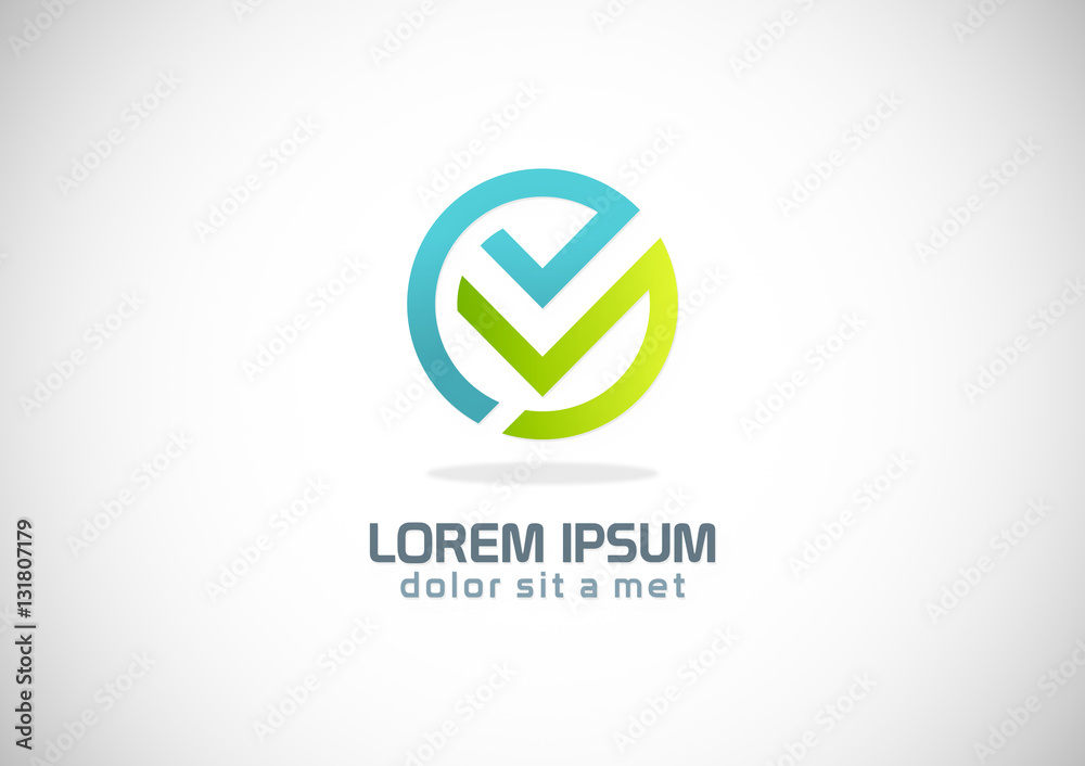 round abstract line letter v company logo Stock Vector | Adobe Stock