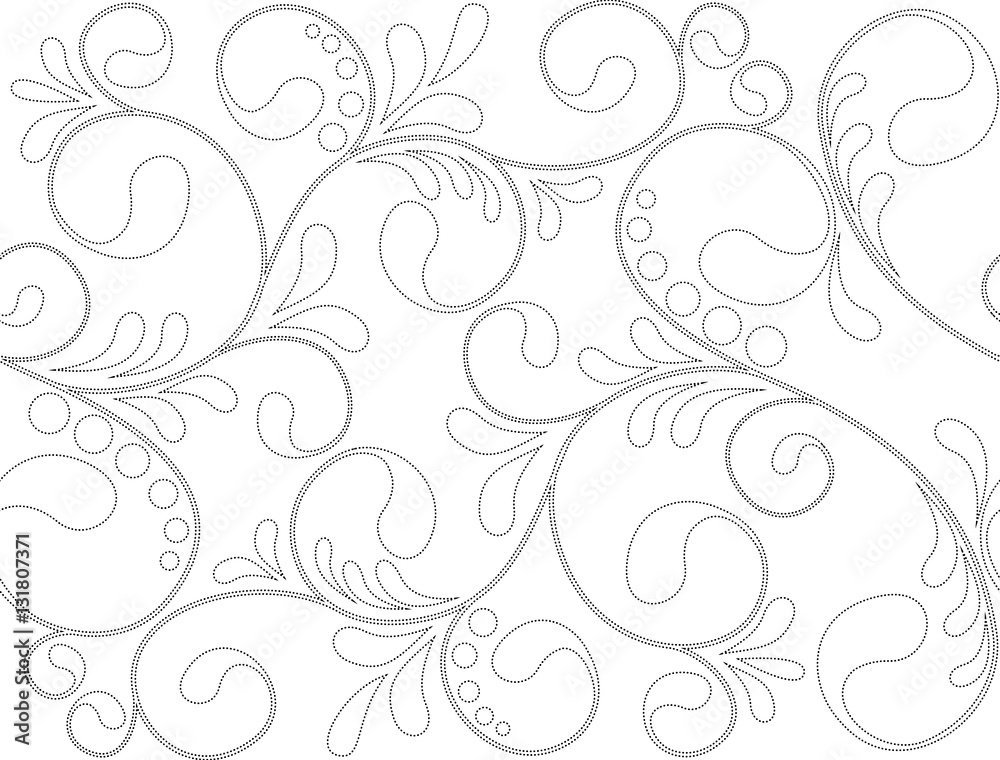 Black and white floral seamless Black and white floral seamless