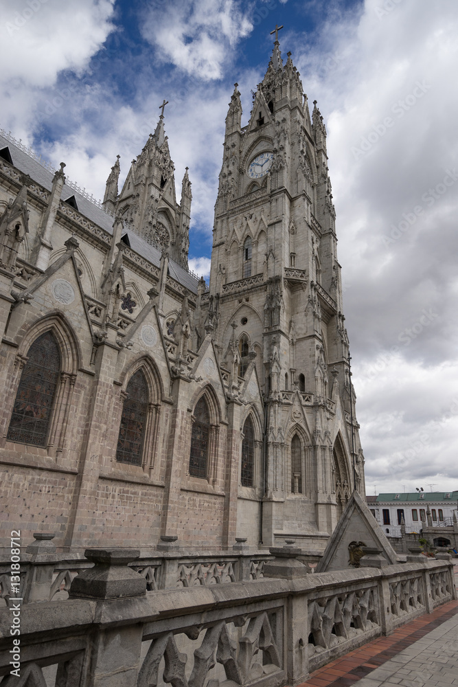 the neo-gothic basilica de voto nacional Quito Ecuador