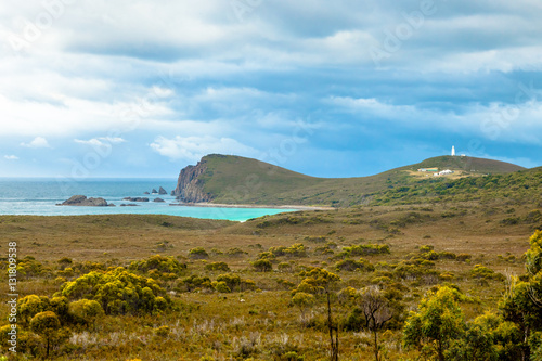 Cape Bruny Historic Lighthouse is located within the South Bruny Island National Park, Tasmania, Australia. Bruny Island is an island located along the southeast coast of Tasmania. photo