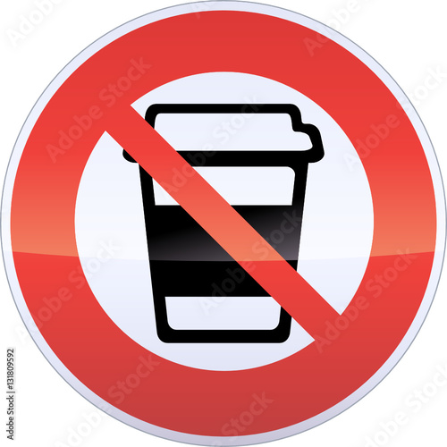 Panneau d'interdiction du café (détouré)