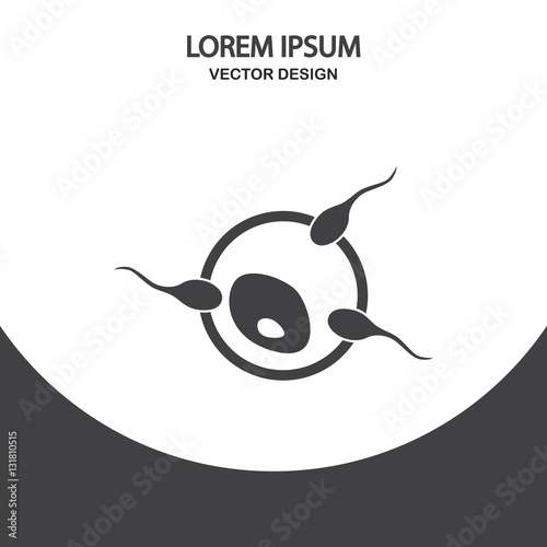 Process of egg fertilization icon. Simple design for web and mobile