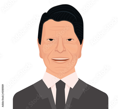 Vector portrait of the 40th President of the United States Ronald Wilson Reagan
