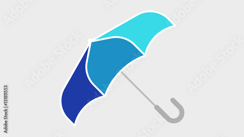 Vector image of an umbrella on a light background. Illustration necessary items from the bad weather. Icon isolated object.