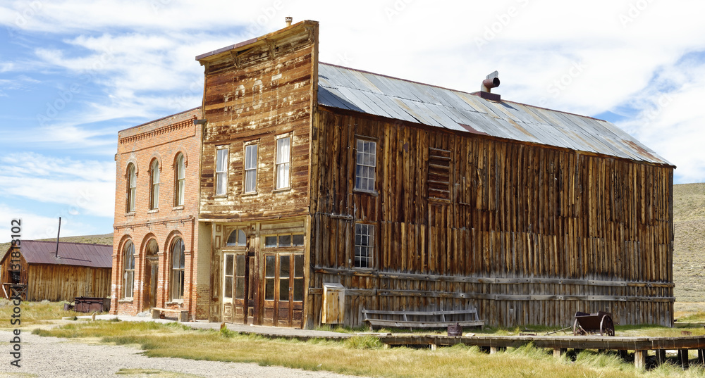 Abandoned buildings in the 19th Century gold mining ghost town of Bodie, California, a State Historic Park Abandoned buildings in the 19th Century gold mining ghost town of Bodie, California, a State Historic Park