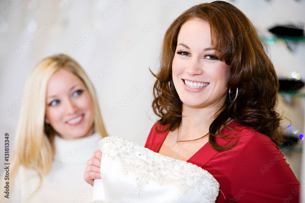Bride Woman Finds Gown She Likes StockFoto Adobe Stock