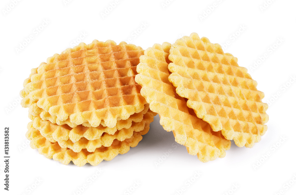 belgian sugar waffles isolated on a white background belgian sugar waffles isolated on a white background