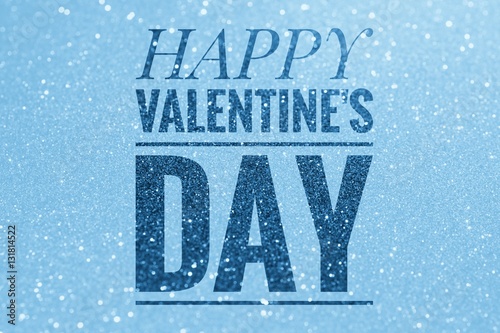 Happy Valentine's Day words on shiny glitter background