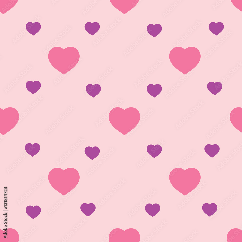 Heart lilac seamless pattern