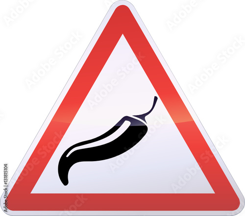 Panneau de danger aliment pimenté (détouré)