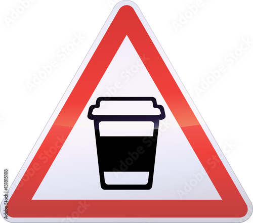 Panneau de danger du café (détouré)