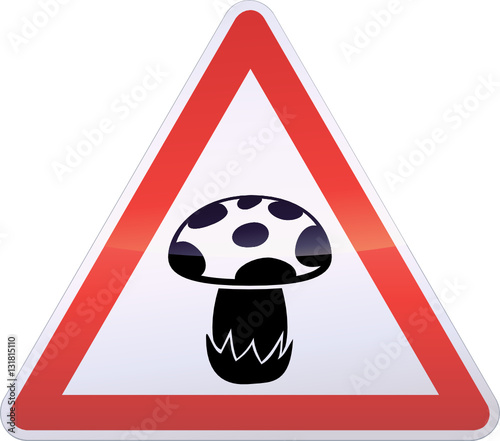 Panneau de danger des champignons (détouré)