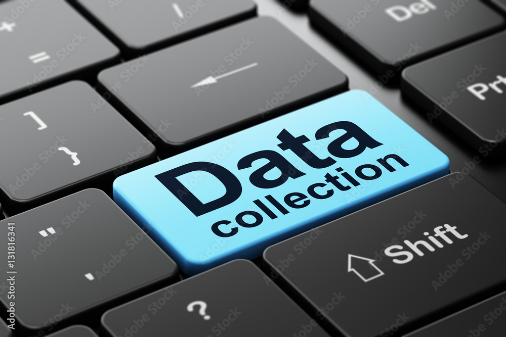 Fototapeta premium Information concept: Data Collection on computer keyboard background