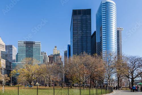 Various buildings in Battery Park in New York City © josevgluis