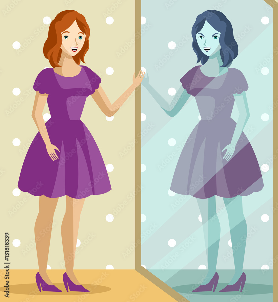 double personality mirror reflex girl double personality mirror reflex girl