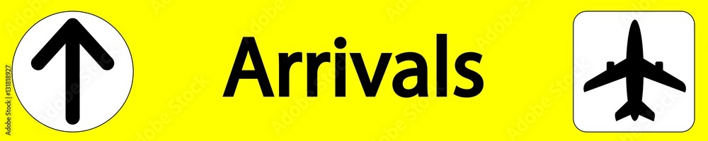 Airport arrivals sign, vector illustration Airport arrivals sign, vector illustration