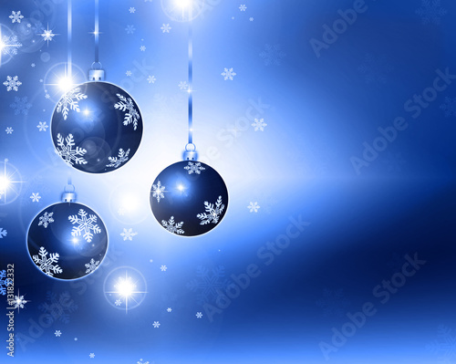 Christmas background blue balls