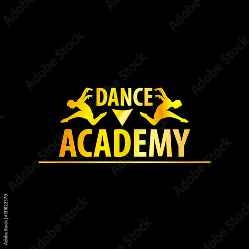 Luxury Golden Dance Academy Logo Silhouette, EPS8, Vector, Illustration