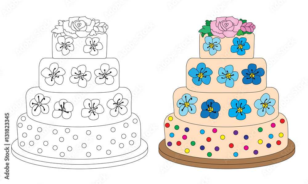 How To Draw Wedding Cake: Decoration Cake for Couples to Drawing Gifts   Step by Step Guide in 30 Illustrations Pages for Relaxation: Ochoa, Zara:  9798856432700: : Books