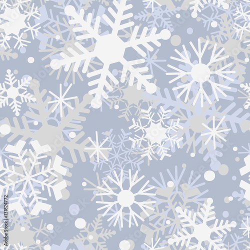 Winter frost pattern with snowflakes . Winter vector seamless pattern.
