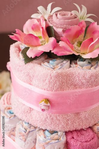CAKE OF DIAPERS A GIFT FOR A NEW BIRTH