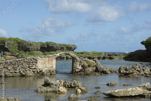 Image of dilapidated structure at Inarajan Natural Pool in Guam photo