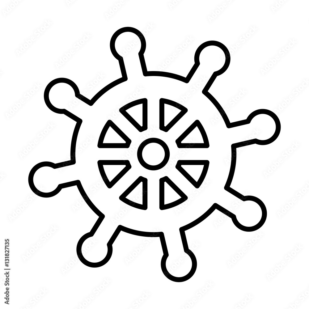 Obraz premium timon ship maritime icon vector illustration design